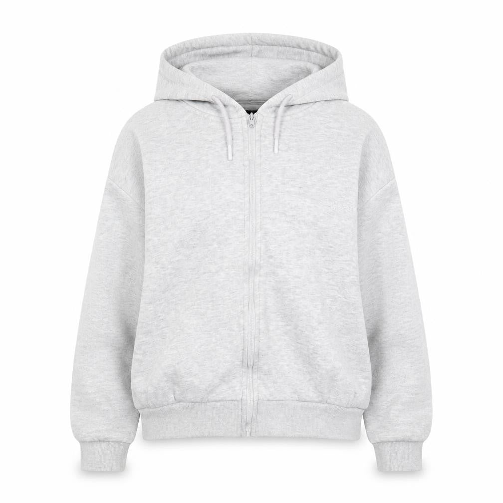Unisex Adults UK 16 Relaxed McKenzie Grey Full Zip Hoodie