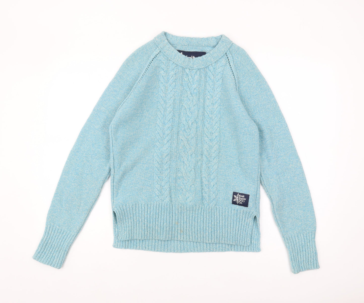 Superdry Women's Blue Cable-Knit Pullover M