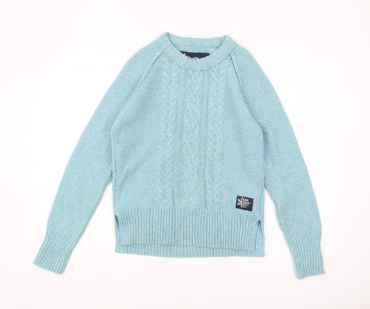 Superdry Women's Blue Cable-Knit Pullover M