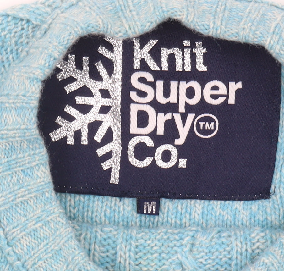 Superdry Women's Blue Cable-Knit Pullover M