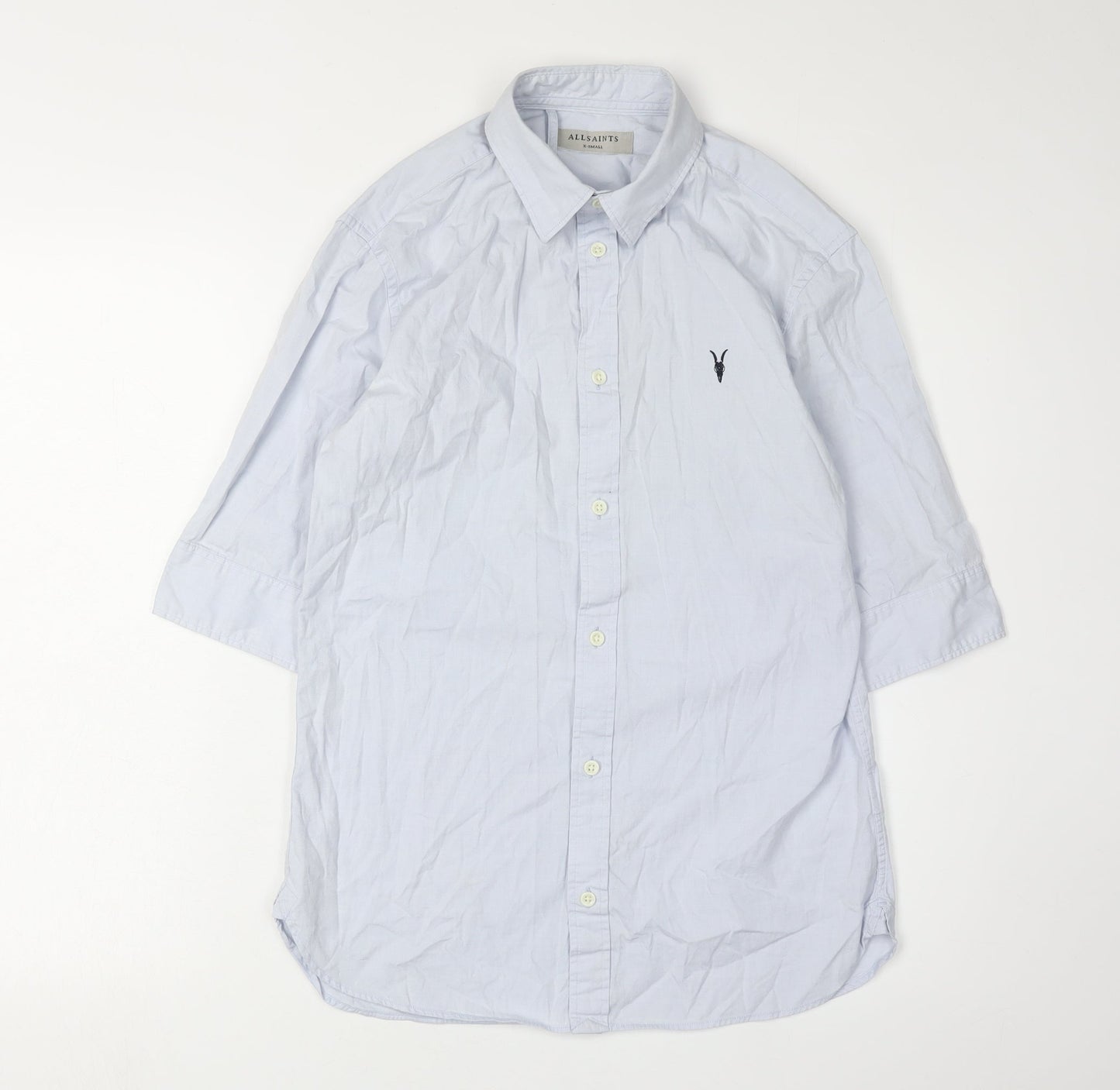 AllSaints Men's Blue XS 3/4 Sleeve Shirt