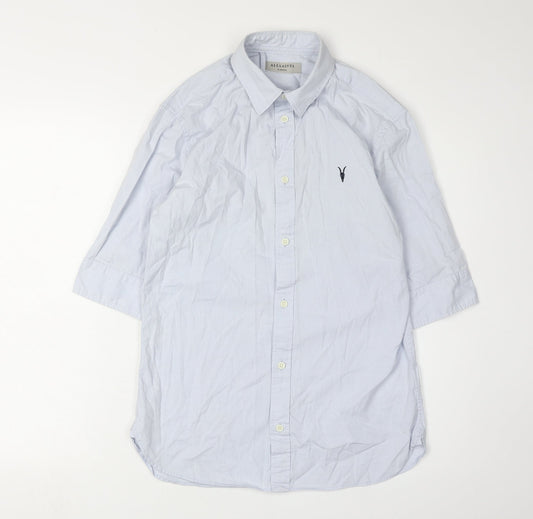 AllSaints Men's Blue XS 3/4 Sleeve Shirt