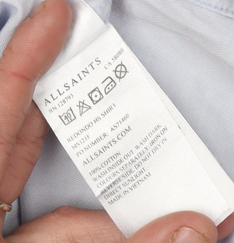 AllSaints Men's Blue XS 3/4 Sleeve Shirt