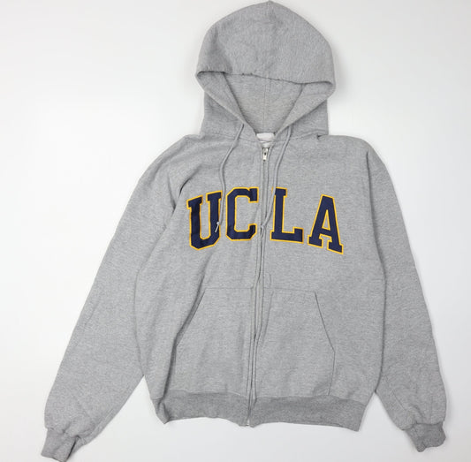 Champion Men's Grey Full Zip Hoodie Size M UCLA