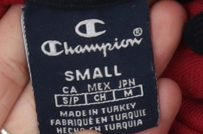 Champion Men's Red Pullover Hoodie - Small, Logo Accent