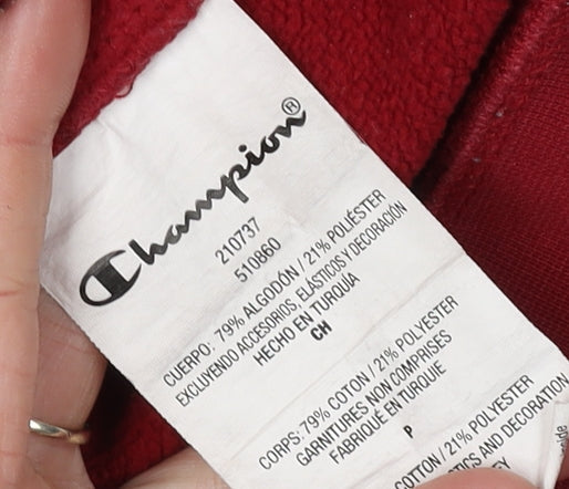 Champion Men's Red Pullover Hoodie - Small, Logo Accent