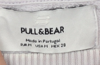 Pull & Bear Men's Grey Floral Graphic Sweatshirt M