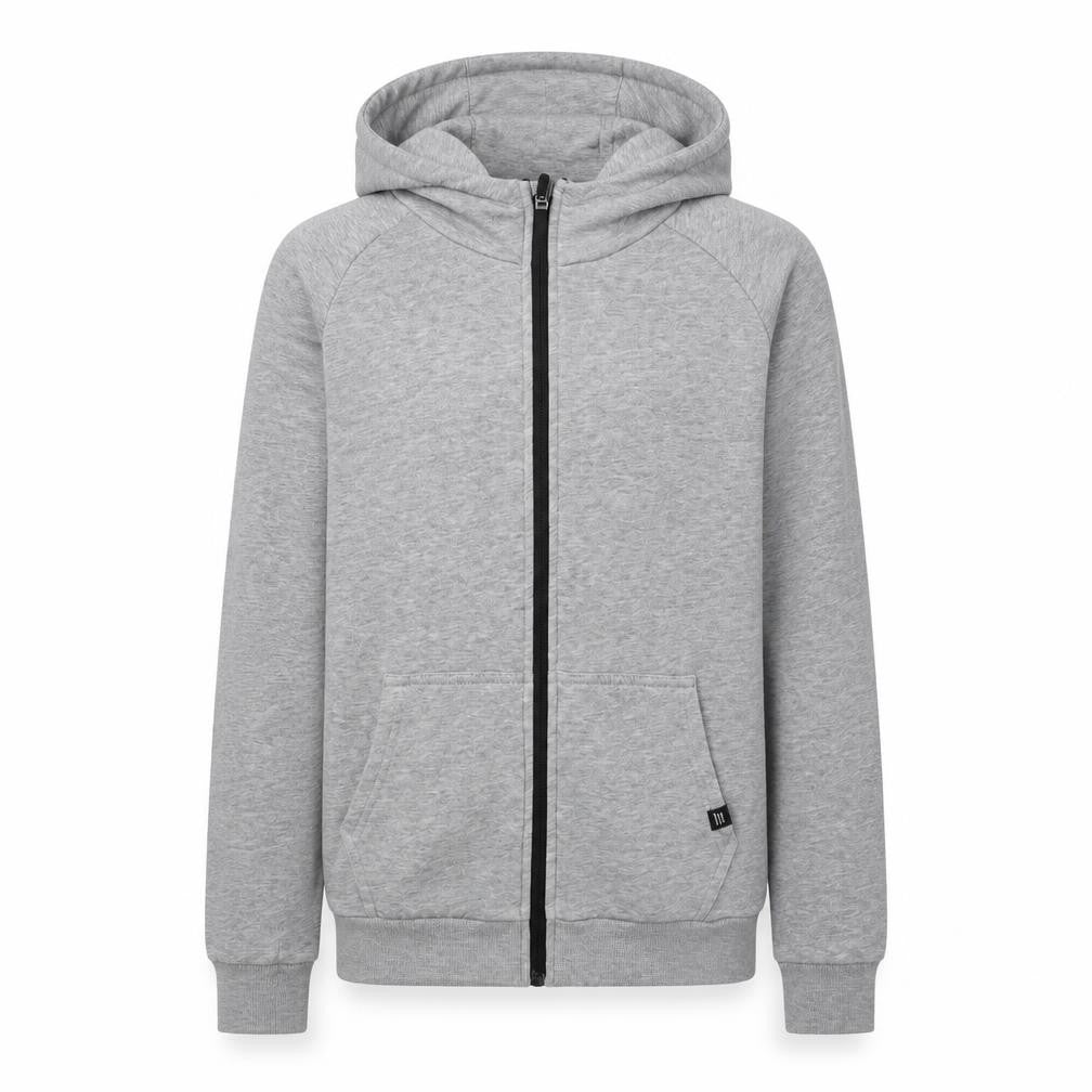 Front view of Next boys’ grey full zip hoodie -, size 12, years, hooded casual