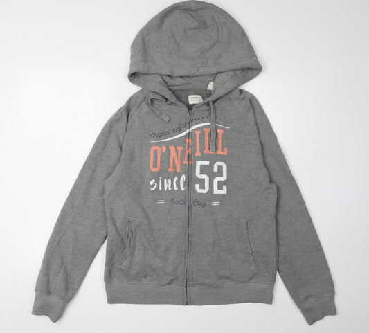 O'Neill Grey Unisex Hoodie M Full Zip Casual