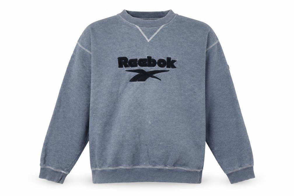 Mens UK M Regular Reebok Blue Pullover Sweatshirt
