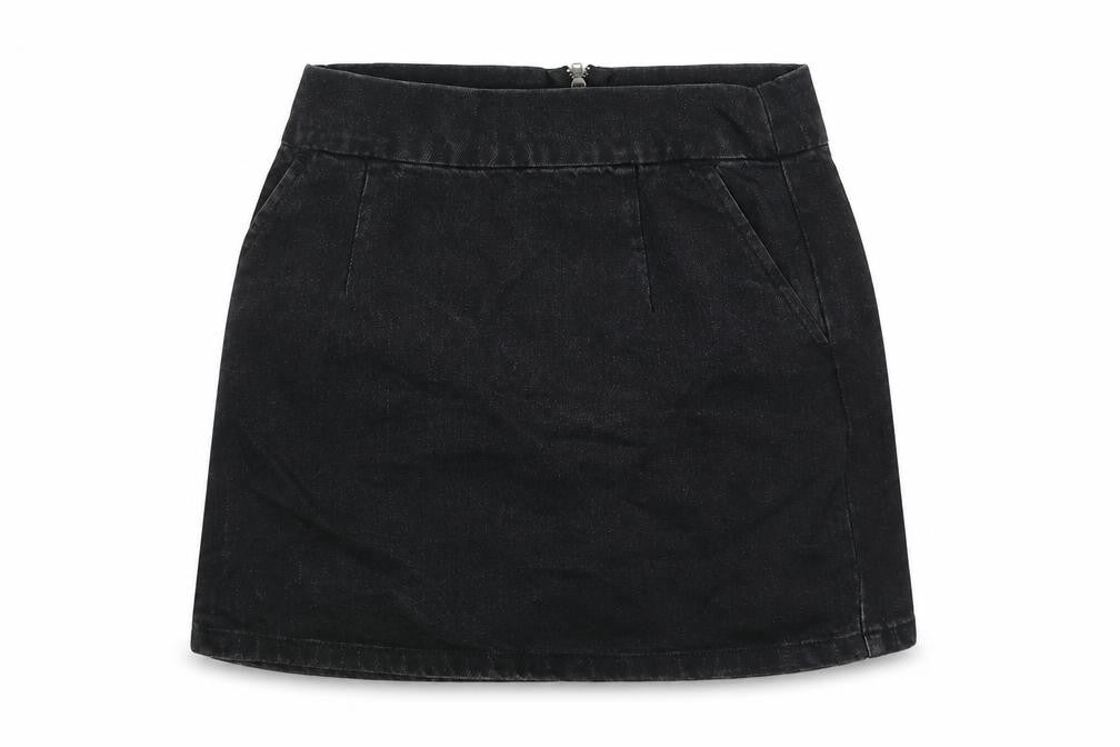 Topshop Women’s Black Size 8 Denim Short Skirt