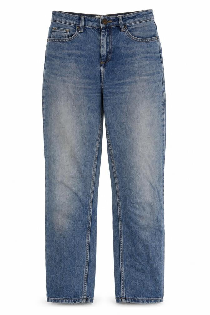 Front view of BDG Women's Blue Straight Denim Jeans, size 8