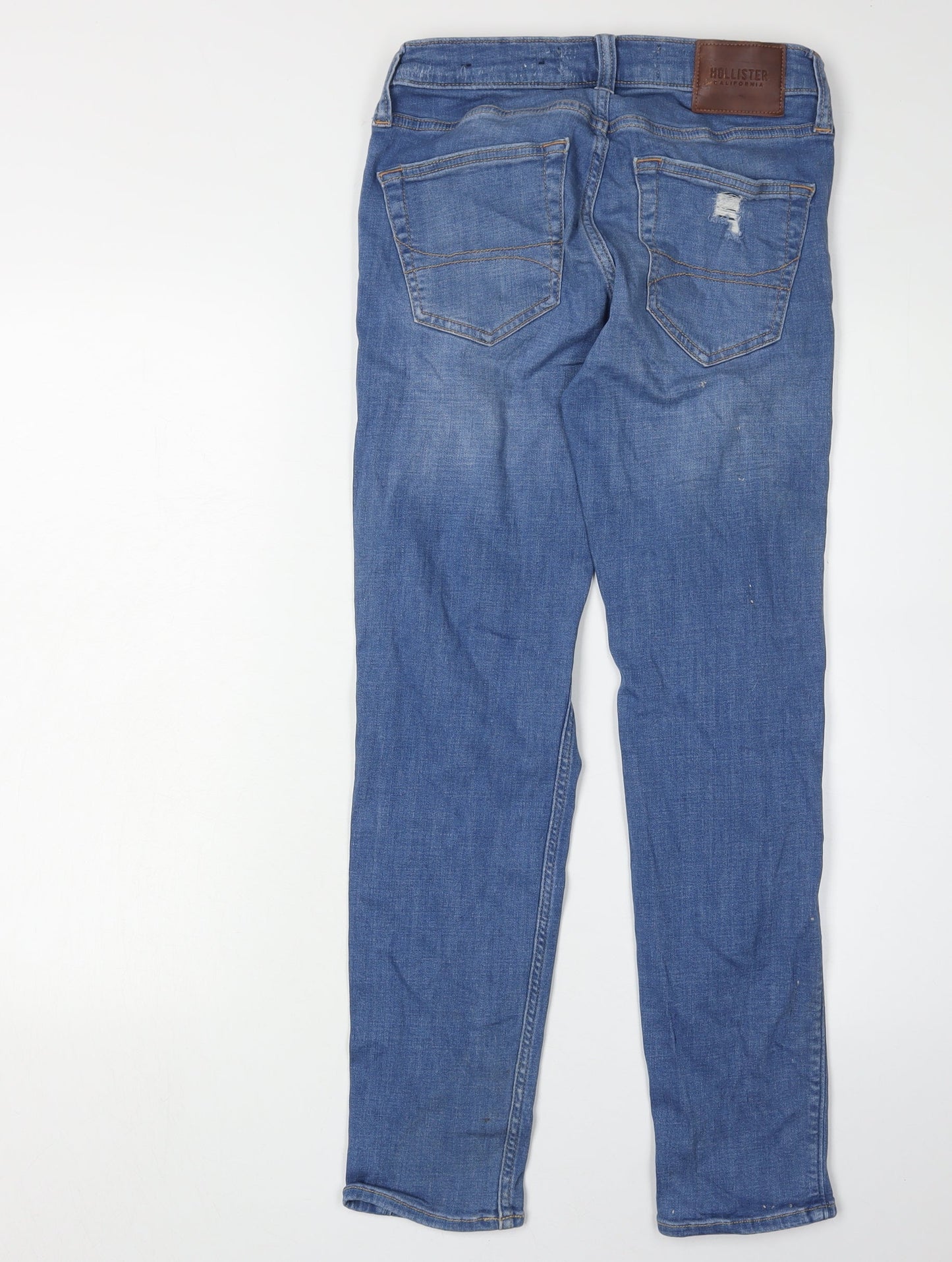 Hollister Women's Blue Skinny Distressed Jeans - Size 8