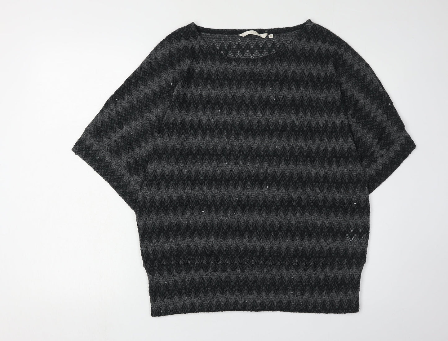 Epilogue Women's Black Geometric Pullover Jumper, Size 12