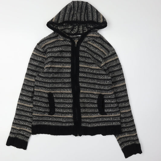 O'Neill Women's Hooded Full Zip Jumper L Black Beige