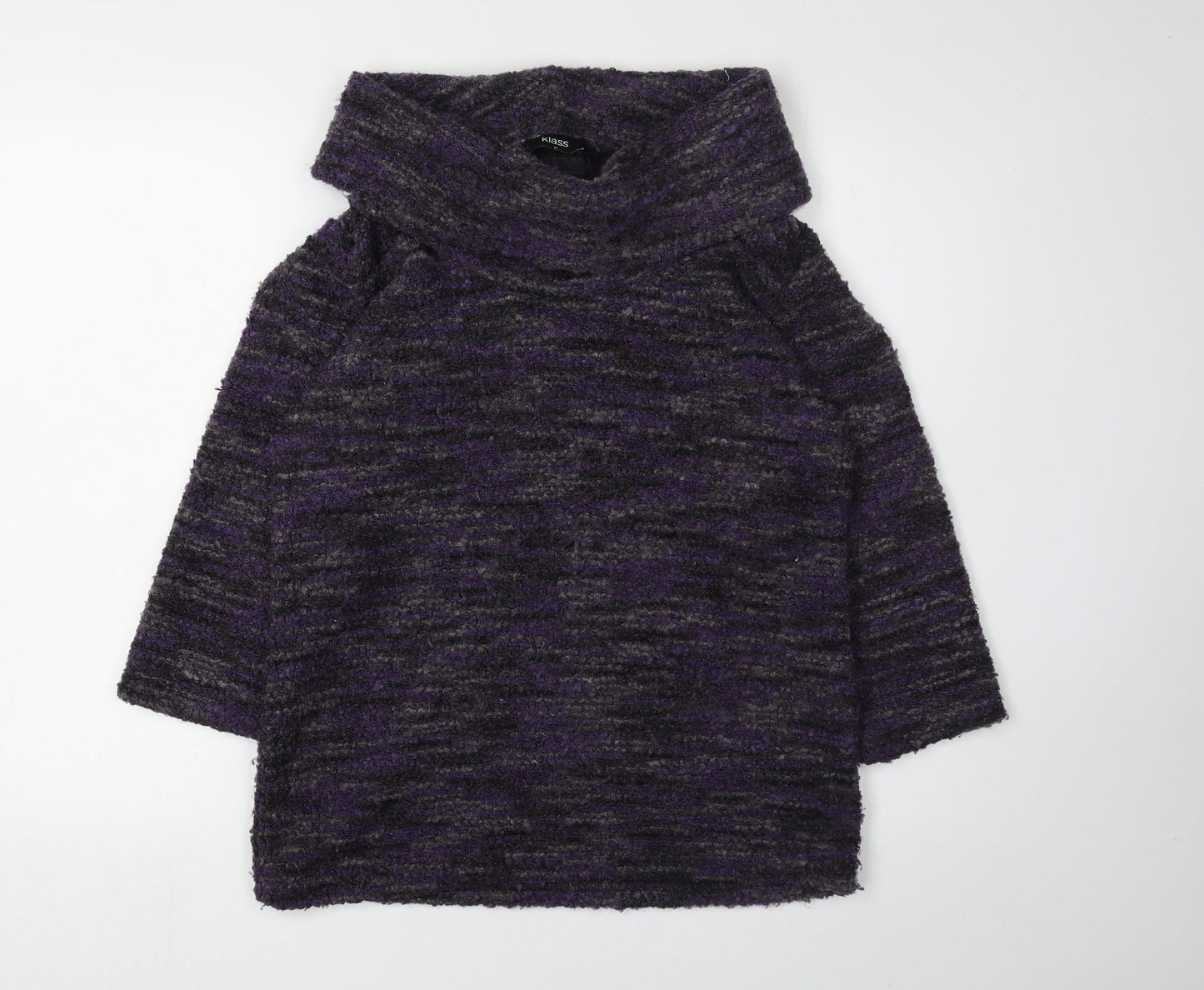 Klass Women's Cowl Neck Purple Jumper Size M