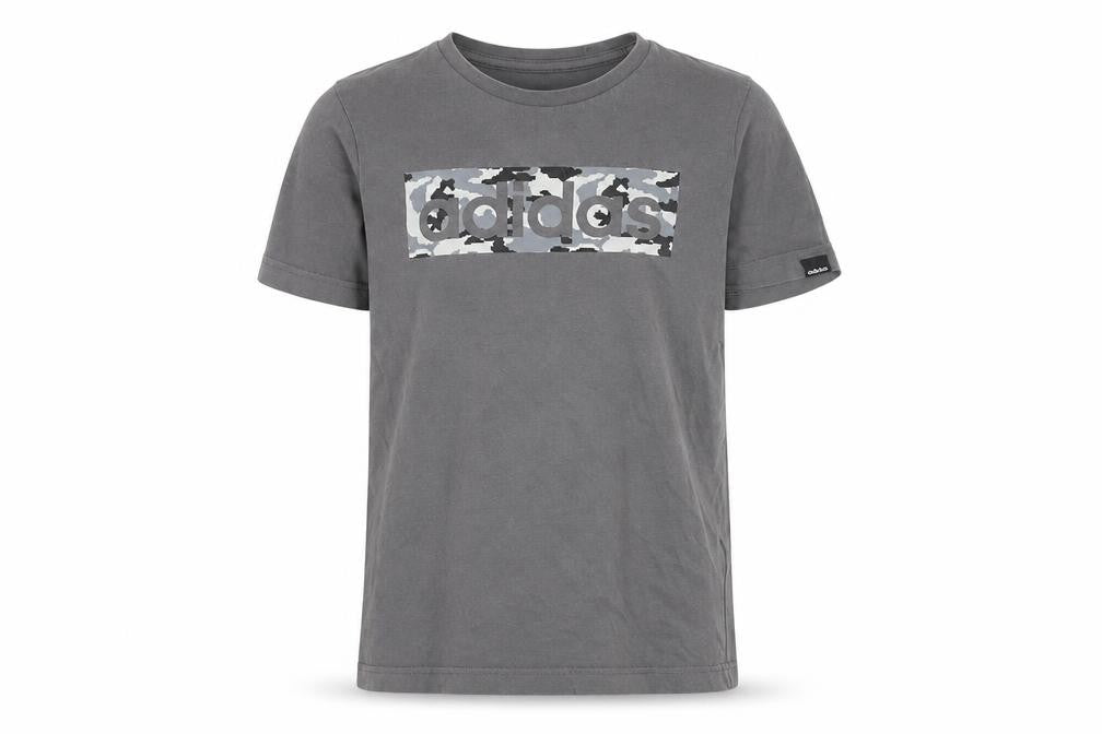 adidas Boys Grey Logo T-Shirt, M - Sporty & Casual Style