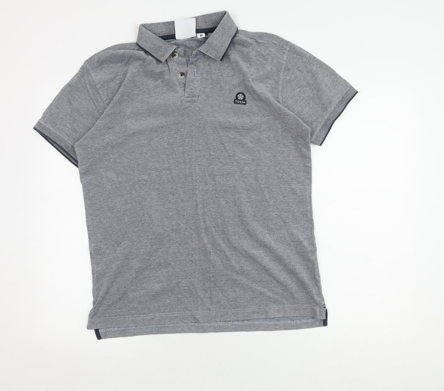 TOG24 Men’s Grey Polo Shirt, M, Short Sleeve, Cotton