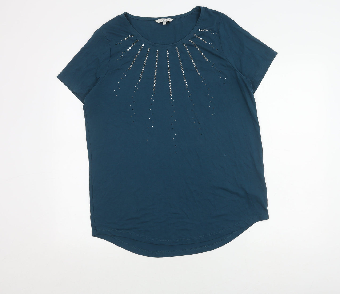 Next Women's Blue Beaded T-Shirt, Size 14