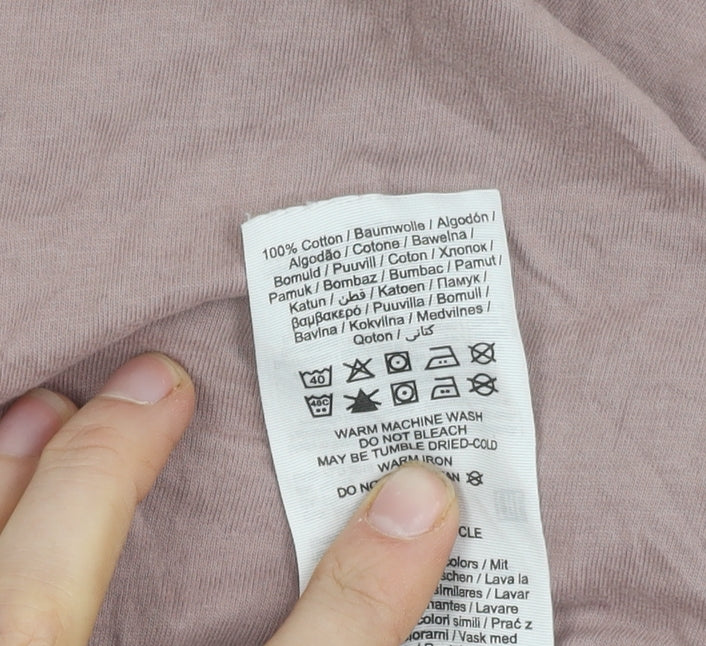 Jack & Jones Men's Pink Medium Cotton Crew Neck T-Shirt