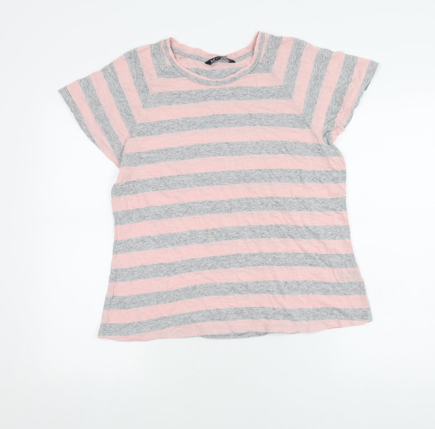 Crew Clothing Pink Grey Striped T-Shirt Women's Size 14