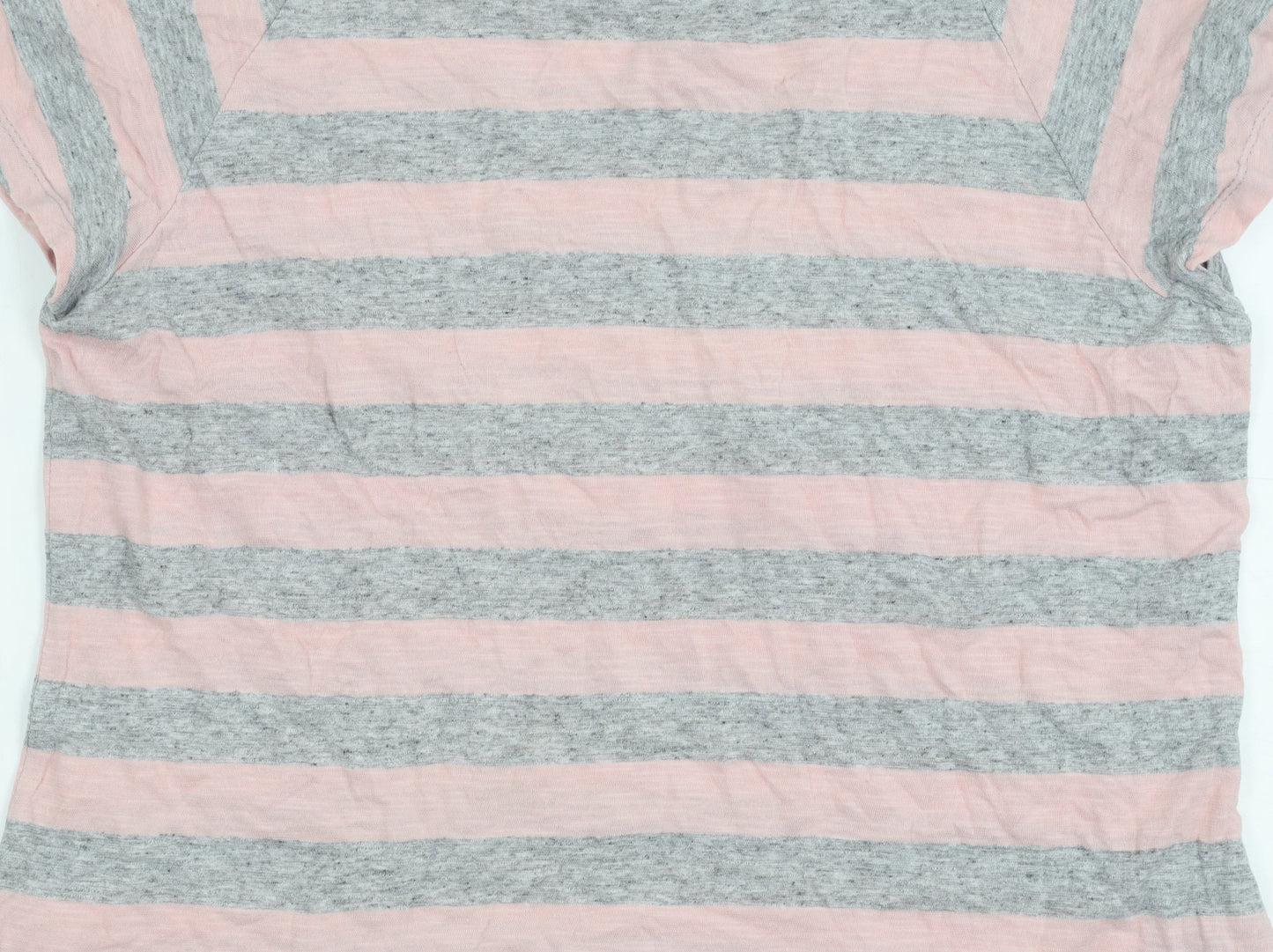 Crew Clothing Pink Grey Striped T-Shirt Women's Size 14