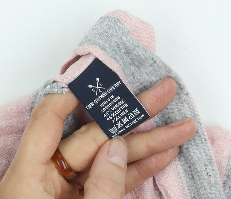 Crew Clothing Pink Grey Striped T-Shirt Women's Size 14