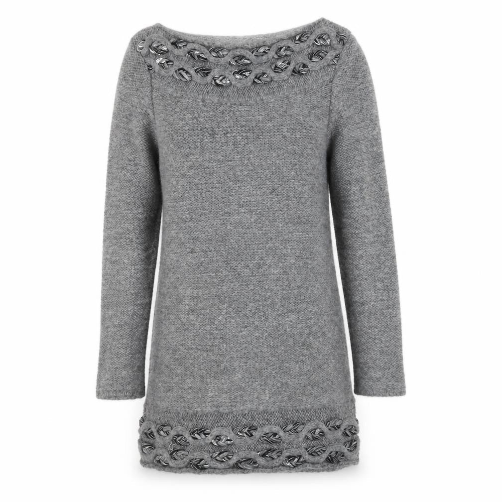 Marks and Spencer Grey Women's Jumper, Small, Boat Neck