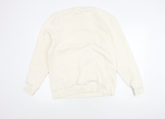 River Island Unisex White Pullover Sweatshirt - Medium