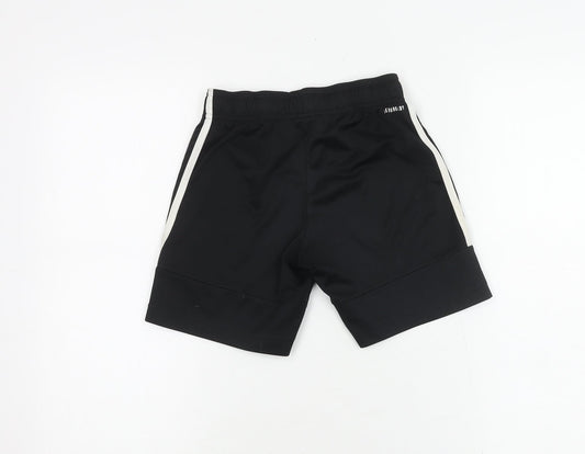 Adidas Boys Black Athletic Shorts 7-8 Years Gym Training