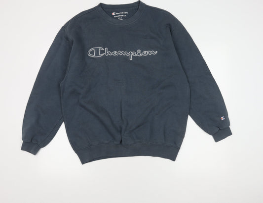 Champion Men's Blue Pullover Sweatshirt, Large