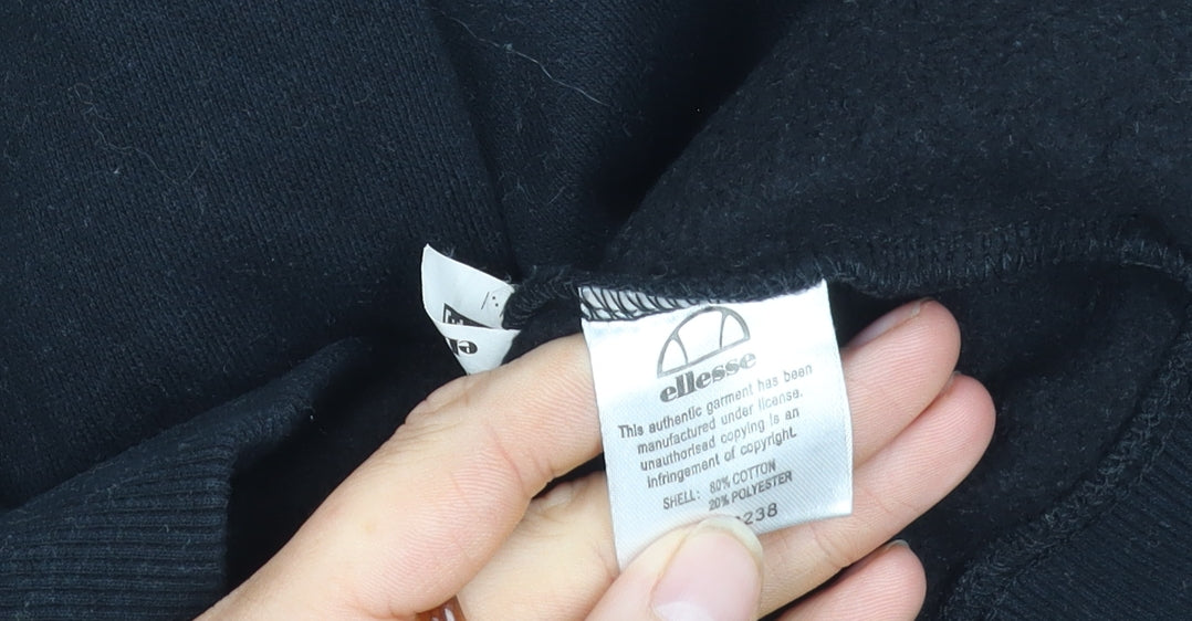 Ellesse Black Unisex Sweatshirt Size 12 Pullover Logo