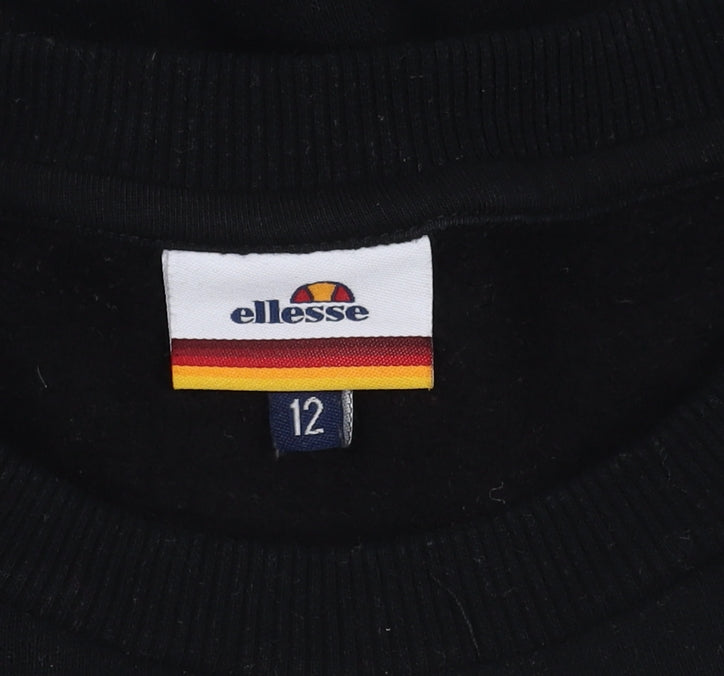 Ellesse Black Unisex Sweatshirt Size 12 Pullover Logo
