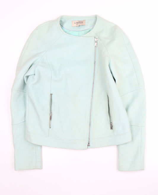 Marks and Spencer Women's Blue Biker Jacket Size 8