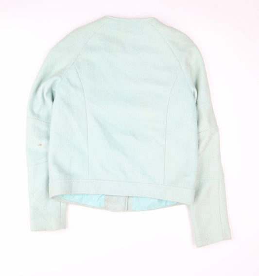 Marks and Spencer Women's Blue Biker Jacket Size 8