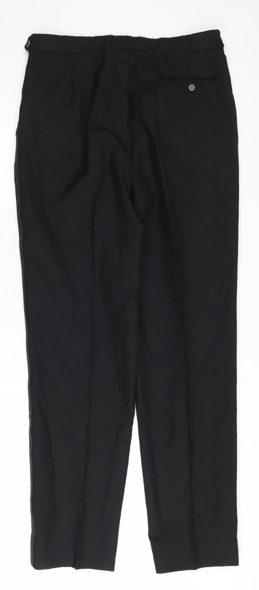Ciro Citterio Men's Black Straight Leg Trousers 34L