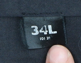 Ciro Citterio Men's Black Straight Leg Trousers 34L