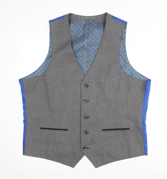 Fellini Tailored Grey Suit Waistcoat Men 42R