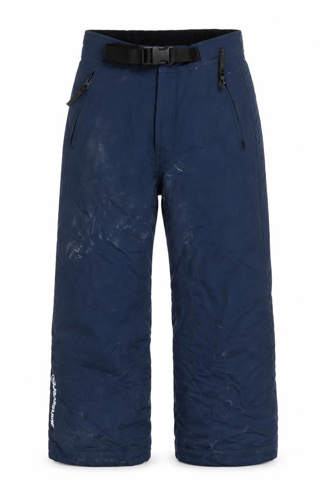 Front view of Quiksilver boys’ blue snow pants, size 12, years