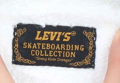 Levi's Men's White Pullover Hoodie M - Skateboard Style