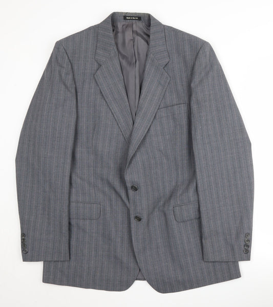 St Michael Men's Grey Single-Breasted Blazer 42R