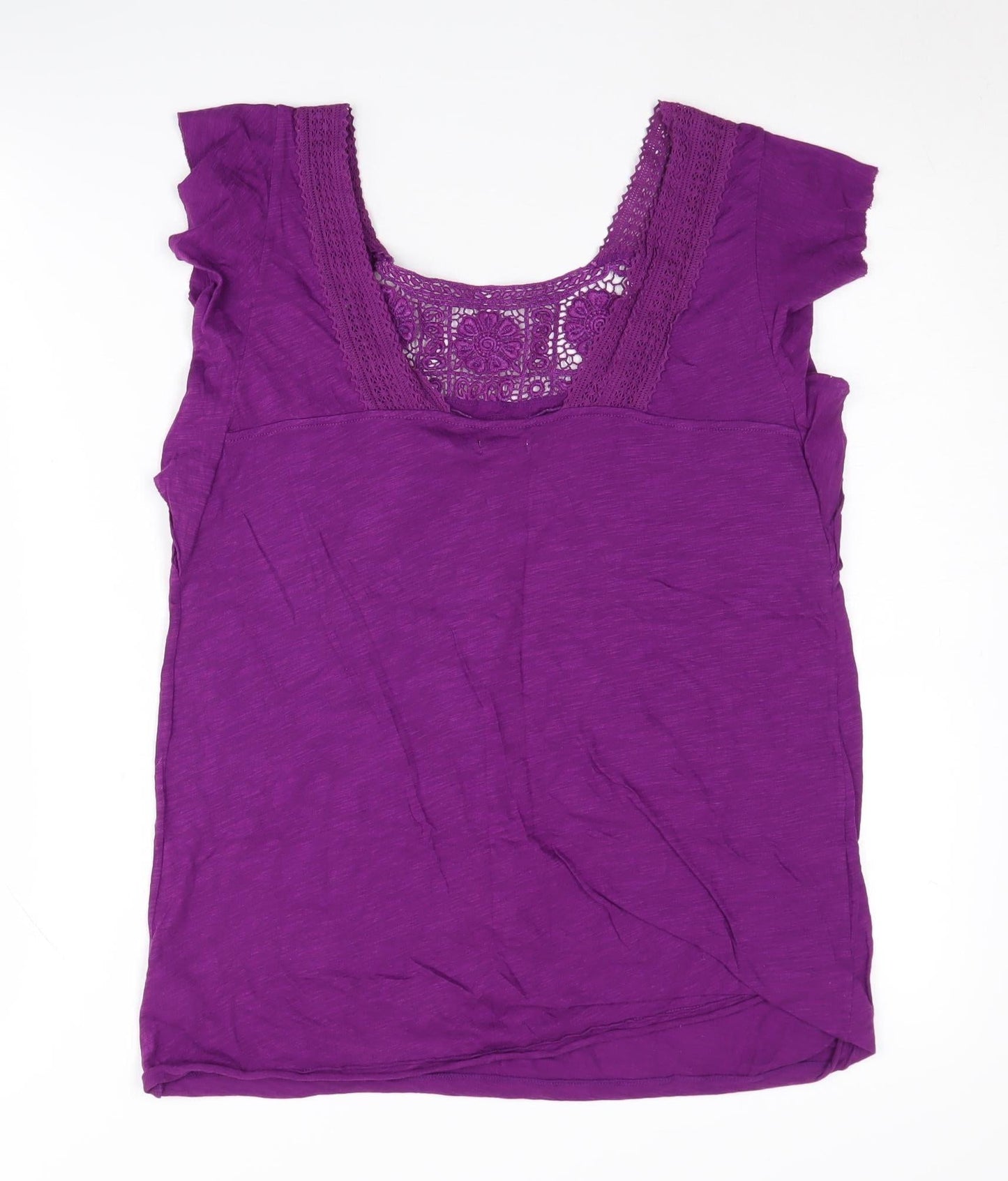 Kimchi Blue Women's Purple Crochet Accent Top - Size L