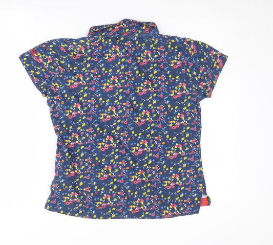 Regatta Women's Blue Floral Polo, Size 14, Cotton, Casual