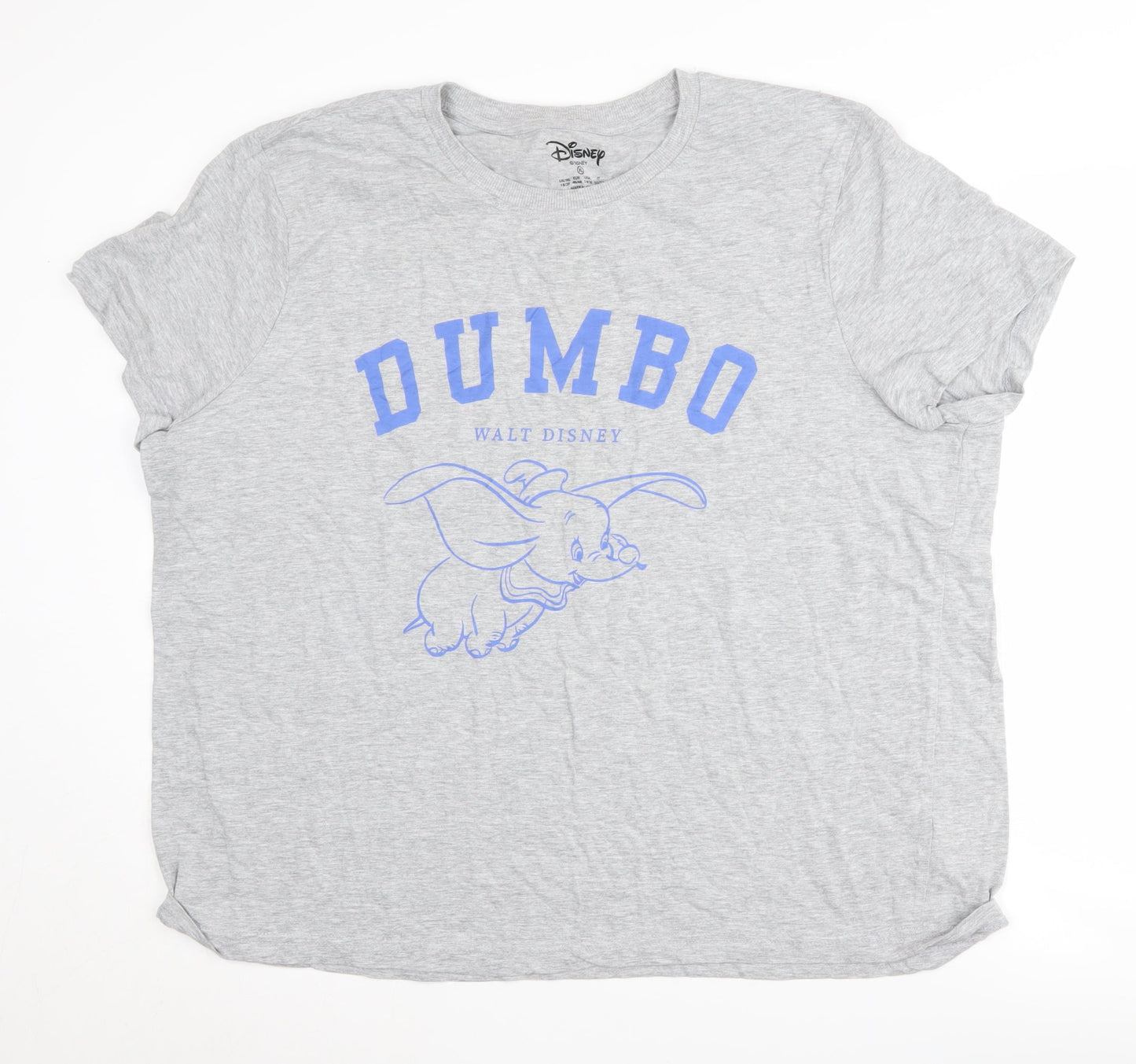 Disney Women's Grey Dumbo T-Shirt XL - Casual Short Sleeve