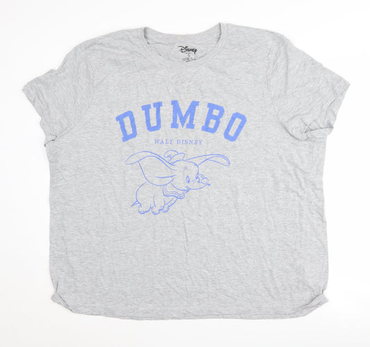 Disney Women's Grey Dumbo T-Shirt XL - Casual Short Sleeve