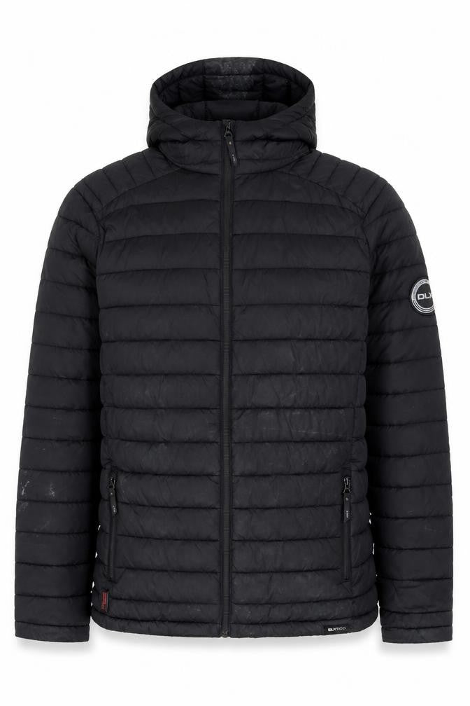 DLX Men's Black Hooded Puffer Jacket Size S