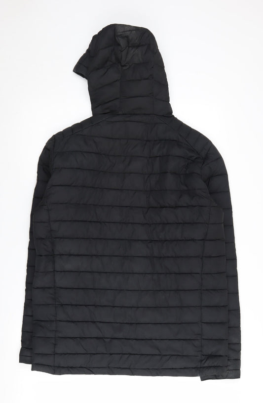 DLX Men's Black Hooded Puffer Jacket Size S