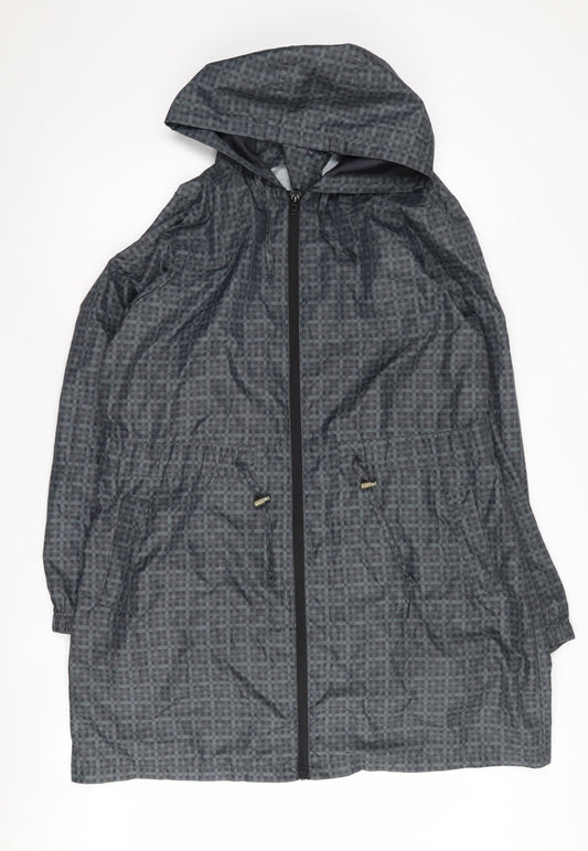 Marks and Spencer Women's Grey Check Hooded Jacket M