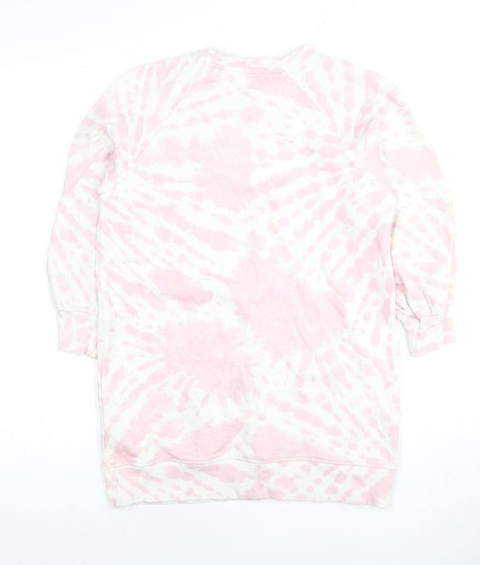 Zara Girls Pink Tie-Dye Graphic Sweatshirt 10-11 Years