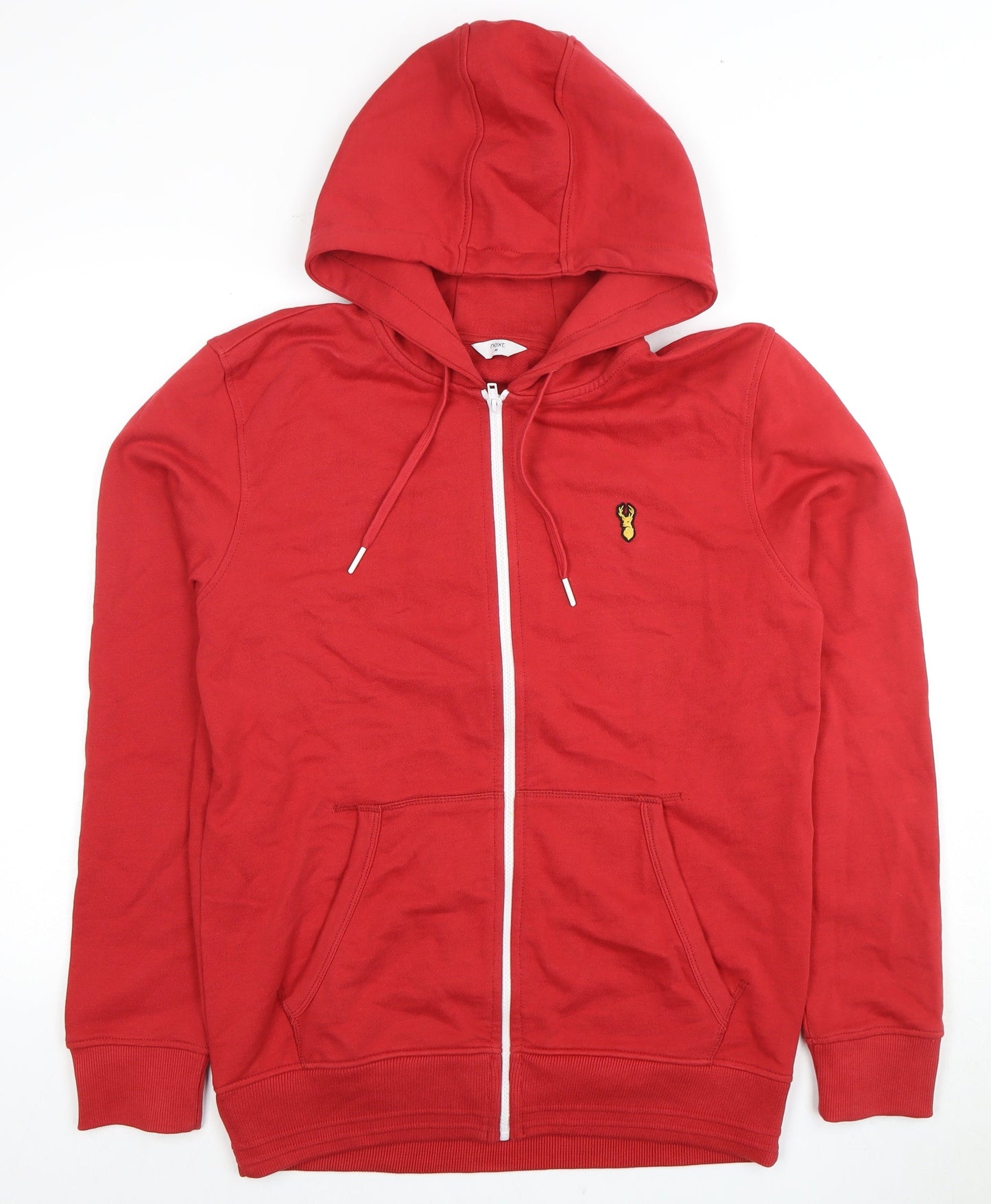 Next Men's Red Full Zip Hoodie M Hooded Knit